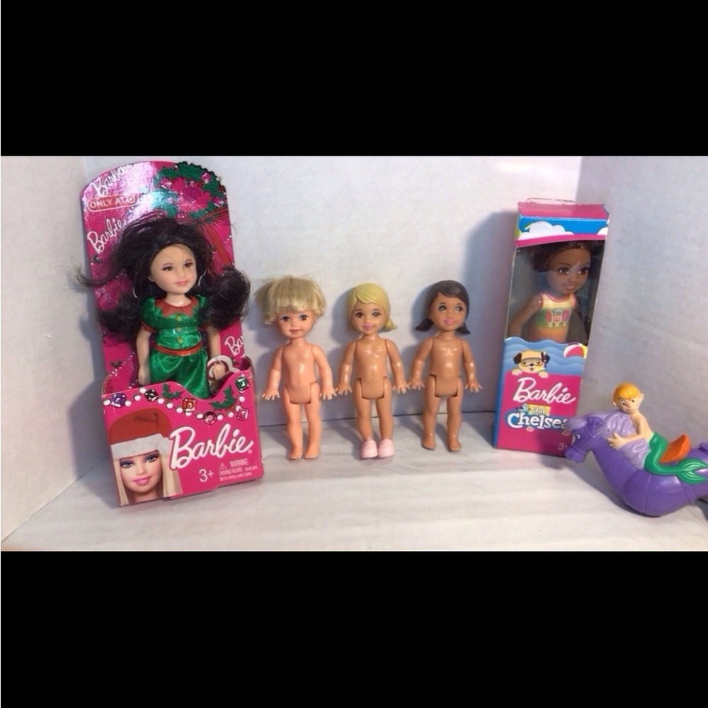 Barbie and Chelsea Doll Collection with Purple Unicorn